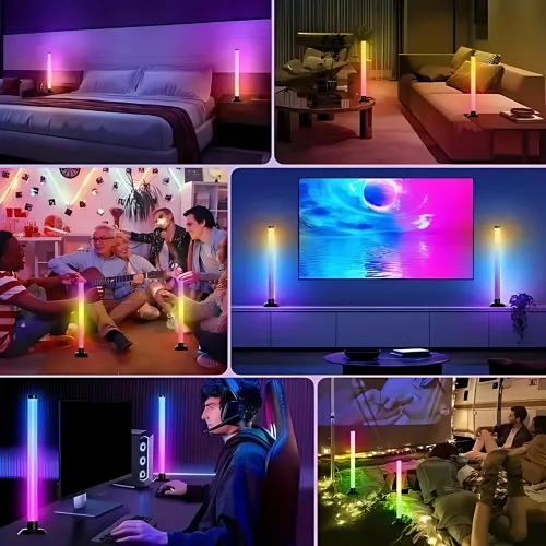 Настольный атмосферный RGB светильник USB MA767, 2 LED RGBIC панели, умное управление с телефона и пульта, синхронизация с музыкой - фото 8