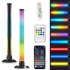 Настільний атмосферний RGB-світильник USB MA767, 2 LED RGBIC панелі, розумне керування з телефона та пульта, музична синхронізація