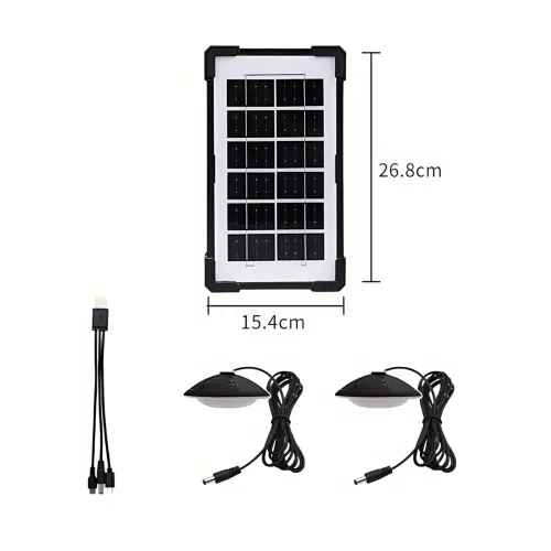 Портативна сонячна зарядна станція GDLITE/GDTimes GD-07A 30 W, Power Bank 3000 мА·год, сонячна панель 6 V 3.8 W, LED ліхтар + 2 - фото 9
