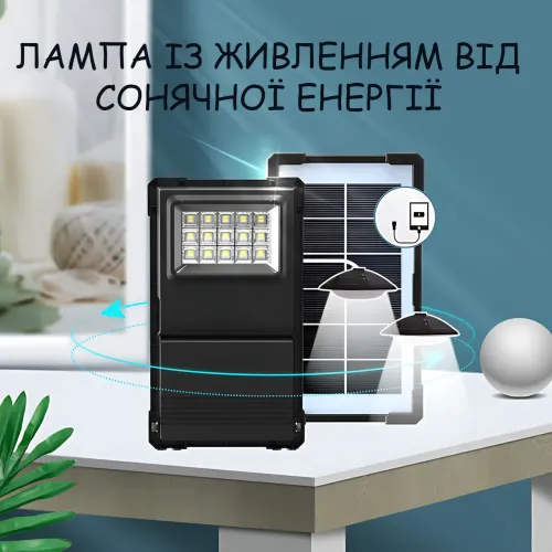 Портативная солнечная зарядная станция GDLITE / GDTimes GD-07A 30W, Power Bank 3000 мАч, солнечная панель 6V 3.8W, LED фонарь + 2 - фото 2