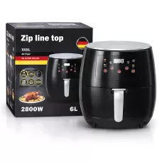 Аэрофритюрница Zip Line TOP W-500 6 л, 2800 Вт, сенсорное управление, LED-дисплей, таймер 30 мин, терморегулятор, черный