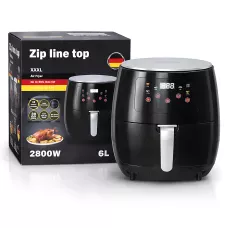 Аерофритюрниця Zip Line TOP W-500 6 л, 2800 Вт, сенсорне керування, LED-дисплей, таймер 30 хв, терморегулятор, чорний