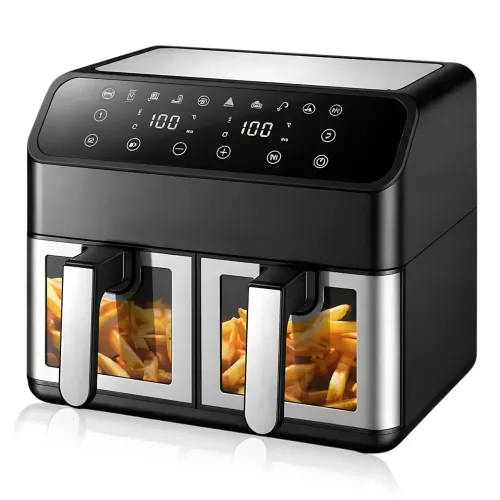 Аерофритюрниця DOMOTEC MS-3226 13 л, 4800 Вт, подвійний кошик, сенсорне керування, Air Fryer 360°, без олії, цифровий дисплей - фото 5