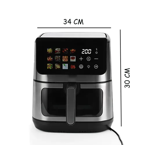 Аерофритюрниця DOMOTEC MS-3224 12 л, 4500 Вт, 2 ТЕНи, Air Fryer 360°, LED-дисплей, смаження без олії, гриль і випічка - фото 7