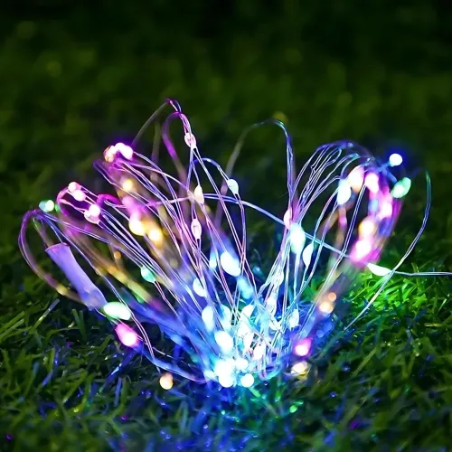 Світлодіодна гірлянда-нитка 100 м, 400 LED, різнобарвна (мультисвітло), прозорий дріт, від мережі 220 В, з пультом ДК, для дому/ул - фото 5
