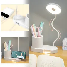 Настільна LED-лампа BL-T2 з гнучкою стійкою, сенсорним керуванням, димером 1-100%, 1200 мА·год, органайзером, таймером, type-c