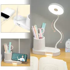 Настільна LED-лампа BL-T2 з гнучкою стійкою, сенсорним керуванням, димером 1-100%, 1200 мА·год, органайзером, таймером, type-c