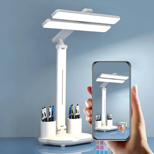 Настільна LED-лампа ATLANFA AT-1702, 7 Вт, сенсорна, 3 яскравості, 3000K/6000K, регульований кут, від мережі, білий - фото 2