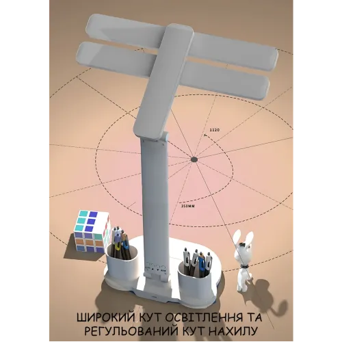 Настільна LED-лампа ATLANFA AT-1702, 7 Вт, сенсорна, 3 яскравості, 3000K/6000K, регульований кут, від мережі, білий - фото 5