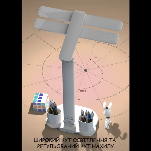 Настольная LED-лампа ATLANFA AT-1702, 7 Вт, сенсорная, 3 яркости, 3000K/6000K, регулируемый угол, от сети, белый - фото 5
