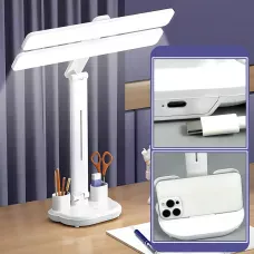 Настольная LED-лампа ATLANFA AT-1702, 7 Вт, сенсорная, 3 яркости, 3000K/6000K, регулируемый угол, от сети, белый