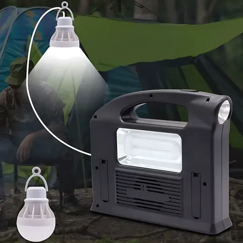 Портативна сонячна станція 30W CCLAMP CL-13 з акумулятором 4500 мА·год, LED-ліхтаро-прожектором, Power Bank, сонячною панеллю 2W - фото 6