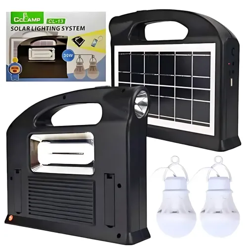 Портативна сонячна станція 30W CCLAMP CL-13 з акумулятором 4500 мА·год, LED-ліхтаро-прожектором, Power Bank, сонячною панеллю 2W - фото 10