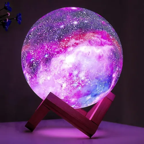3D неоновий LED-нічник MOON LIGHT ART-0354 «Галактика», настільний світильник-місяць 16 см, 16 кольорів, сенсор + пульт ДК, USB, а - фото 10