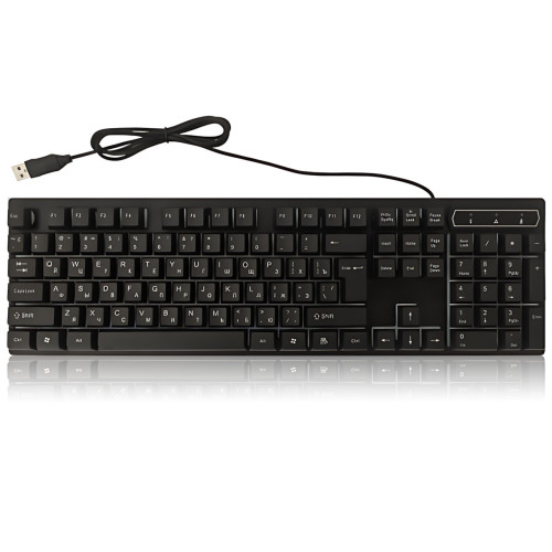 Клавиатура проводная профессиональная KR 6300 с подсветкой, USB, украинская + английская раскладка, 104 клавиши, усиленный кабель - фото 5