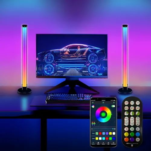 RGB LED настольный светильник-торшер 62 см ART-0670 / MA-767, светомузыка, управление пультом и Bluetooth-приложением, 5W, USB 5V - фото 5