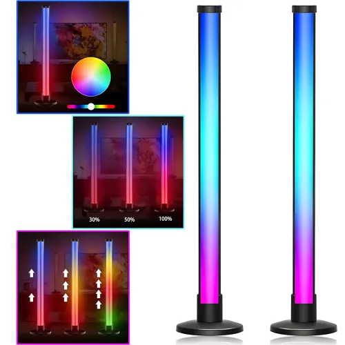 RGB LED настільний світильник-торшер 62 см ART-0670 / MA-767, світломузика, керування пультом і Bluetooth-застосунком, 5 W, USB 5V