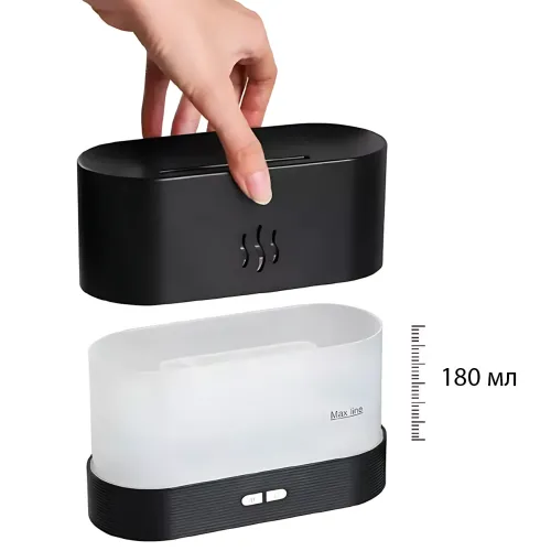 Зволожувач повітря з ефектом полум'я Flame Aroma Diffuser 180 мл, ультразвуковий аромадифузор-камін, RGB-підсвітка, нічник, USB - фото 5