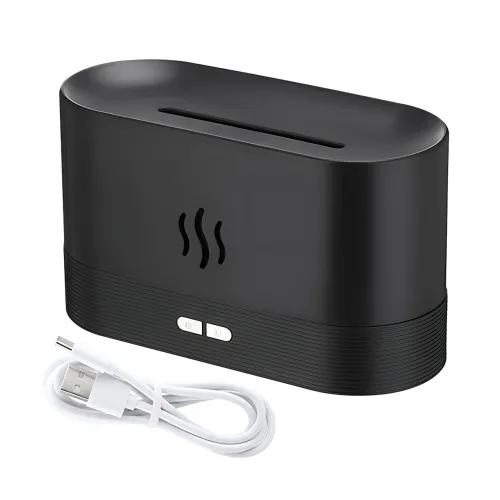 Зволожувач повітря з ефектом полум'я Flame Aroma Diffuser 180 мл, ультразвуковий аромадифузор-камін, RGB-підсвітка, нічник, USB - фото 9
