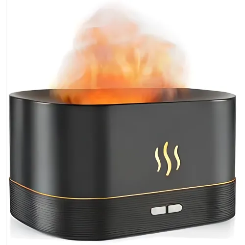 Зволожувач повітря з ефектом полум'я Flame Aroma Diffuser 180 мл, ультразвуковий аромадифузор-камін, RGB-підсвітка, нічник, USB - фото 2