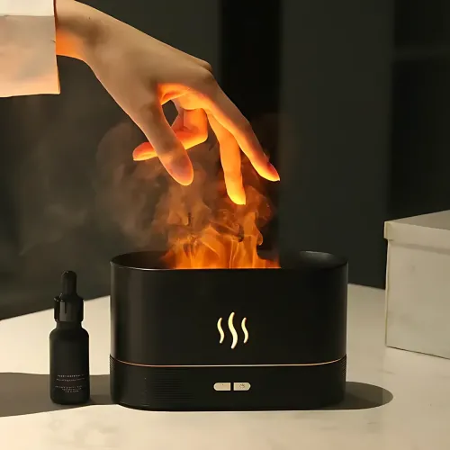 Зволожувач повітря з ефектом полум'я Flame Aroma Diffuser 180 мл, ультразвуковий аромадифузор-камін, RGB-підсвітка, нічник, USB - фото 10