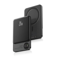 Power Bank Q9 MagSafe 5000 mAh 20W с беспроводной зарядкой Qi 15W, PD Type-C, дисплей, ультратонкий 12 мм, магнитный павербанк