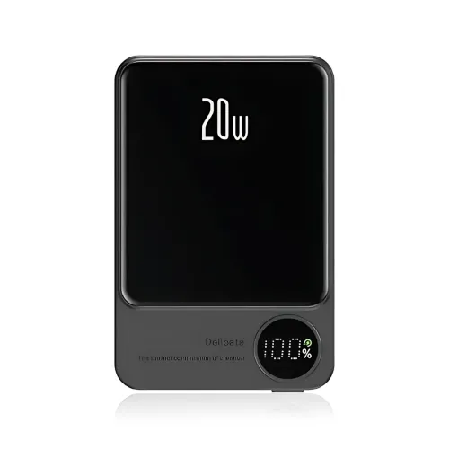 Power Bank Q9 MagSafe 5000 mAh 20W с беспроводной зарядкой Qi 15W, PD Type-C, дисплей, ультратонкий 12 мм, магнитный павербанк - фото 3