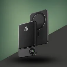 Power Bank Q9 MagSafe 5000 mAh 20 W з бездротовою зарядкою Qi 15W, PD Type-C, дисплей, ультратонкий 12 мм, магнітний павербанк