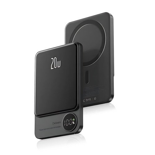 Power Bank Q9 MagSafe 5000 mAh 20 W з бездротовою зарядкою Qi 15W, PD Type-C, дисплей, ультратонкий 12 мм, магнітний павербанк