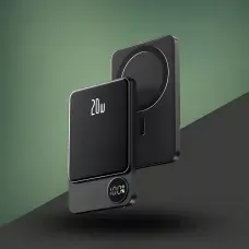 Power Bank Q9 MagSafe 5000 mAh 20W с беспроводной зарядкой Qi 15W, PD Type-C, дисплей, ультратонкий 12 мм, магнитный павербанк