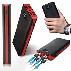 Power Bank 50000 mAh M9 LCD (реальная ёмкость 8400 mAh), 4×USB, microUSB + Lightning, LED-фонарик, внешний аккумулятор
