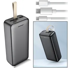 Power Bank AND J111B 50000 mAh 22.5 W — зовнішній акумулятор швидкого заряджання, 4 виходи USB-A/Type-C, LED-індикатор, шнурок