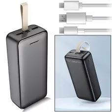 Power Bank AND J111B 50000 mAh 22.5 W — зовнішній акумулятор швидкого заряджання, 4 виходи USB-A/Type-C, LED-індикатор, шнурок