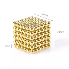 Неокуб NeoCube 5 мм золотий — магнітний конструктор-антистрес, 216 неодимових кульок, головоломка для творчості та розвитку