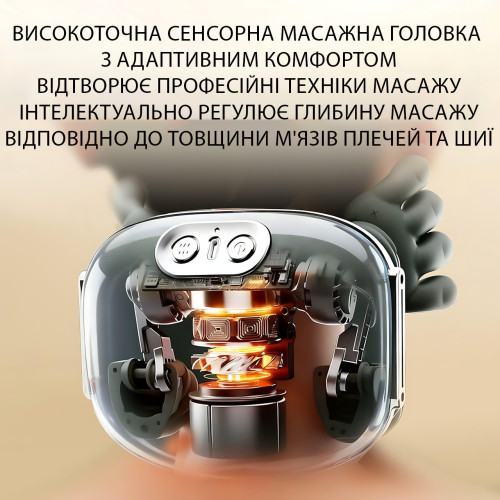 Беспроводной аккумуляторный массажер для шеи и плеч FZ-831 Hand Shiatsu 4D с подогревом, портативный, глубокий массаж спины - фото 6