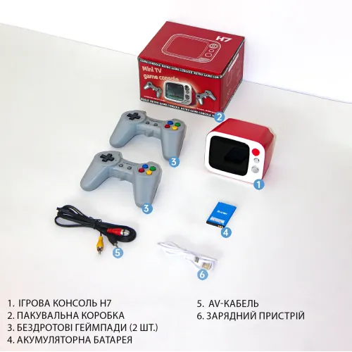Ігрова приставка H7 Mini TV РЕТРО з екраном 3,5, HDMI + AV, 2 джойстики 2.4G, акумуляторна ретроконсоль NES для ТВ, 740 ігор - фото 10