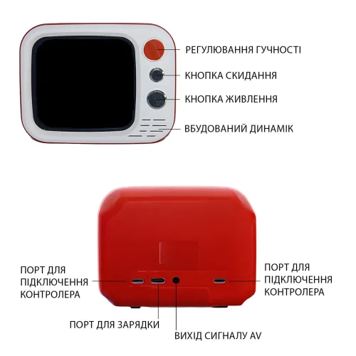 Ігрова приставка H7 Mini TV РЕТРО з екраном 3,5, HDMI + AV, 2 джойстики 2.4G, акумуляторна ретроконсоль NES для ТВ, 740 ігор - фото 3