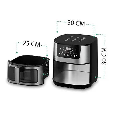 Аерофритюрниця Silver Crest SC-8855S 8L — 4200 Вт, сенсорне керування, оглядове вікно, без олії - фото 8