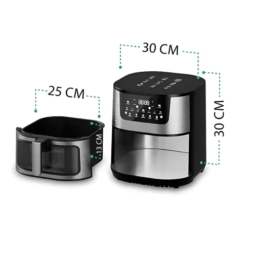 Аерофритюрниця Silver Crest SC-8855S 8L — 4200 Вт, сенсорне керування, оглядове вікно, без олії - фото 8