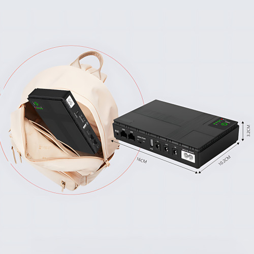 ДБЖ Mini UPS DC1018P 10400 mAh для роутера, модему та CCTV, 5V, 9V, 12 V, PoE, USB, до 18 W, резервне живлення для wi-fi, камер - фото 8