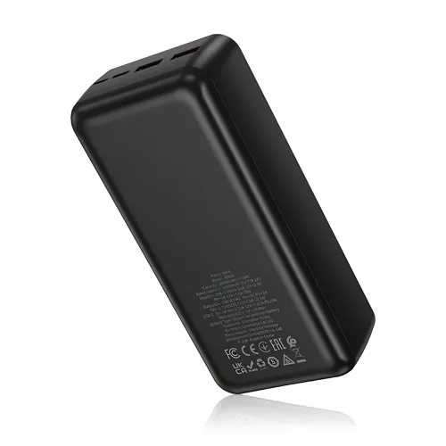 Power Bank BOROFONE BJ80B 30000 mAh, 22.5W швидке заряджання PD, 2×USB + Type-C, LED-індикатор, Li-Pol, чорний - фото 4