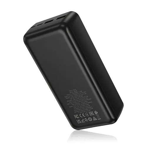 Power Bank BOROFONE BJ80B 30000 mAh, 22.5W швидке заряджання PD, 2×USB + Type-C, LED-індикатор, Li-Pol, чорний - фото 4