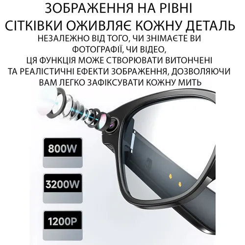 Смарт-очки фотохромные AIMB-G1 с камерой 8MP, видеозаписью 1080P, ChatGPT AI, Wi-Fi, Bluetooth 5.4, встроенной памятью 4GB, IP67 - фото 4