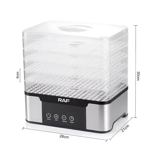 Дегідратор (сушарка) для фруктів RAF R.6801 350 Вт, 5 ярусів, регулювання температури, неіржавка сталь - фото 7