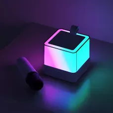 Портативная Bluetooth колонка K18 с караоке RGB-подсветка, LED-дисплей, 2 беспроводных микрофона, USB/AUX, встроенный аккумулятор