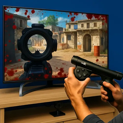 Игровой джойстик-автомат XGun X1 беспроводной Bluetooth геймпад с гироскопом, лазерным прицелом и эффектом отдачи, контроллер - фото 7