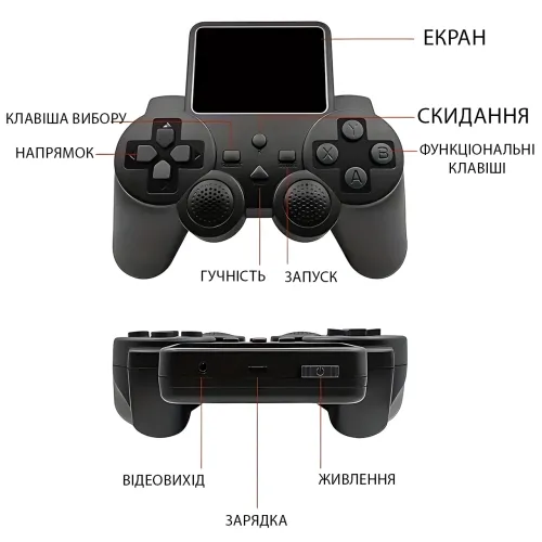 Портативна ігрова консоль Lanxinda S10, джойстик-приставка з екраном 2.4'', 520 вбудованих ігор, режим на 2 гравців, 1020 мА·год - фото 7