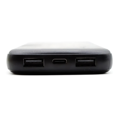 Повербанк AWEI P20K 10000 mAh 2.4 A, портативний акумулятор із 2 × USB, Type-C, LED-індикатор, чорний - фото 7