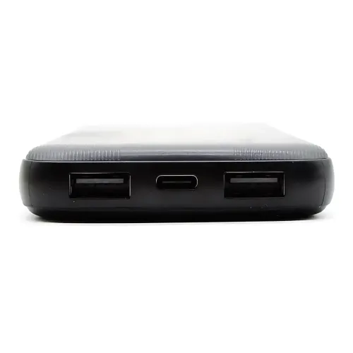 Повербанк AWEI P20K 10000mAh 2.4A, портативный аккумулятор с 2×USB, Type-C, LED-индикатор, черный - фото 4