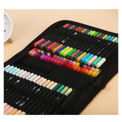 Набор двусторонних акварельных маркеров Color Pencil CD, 60 цветов, маркеры-кисть и широкий наконечник, для скетчинга и рисования - фото 2